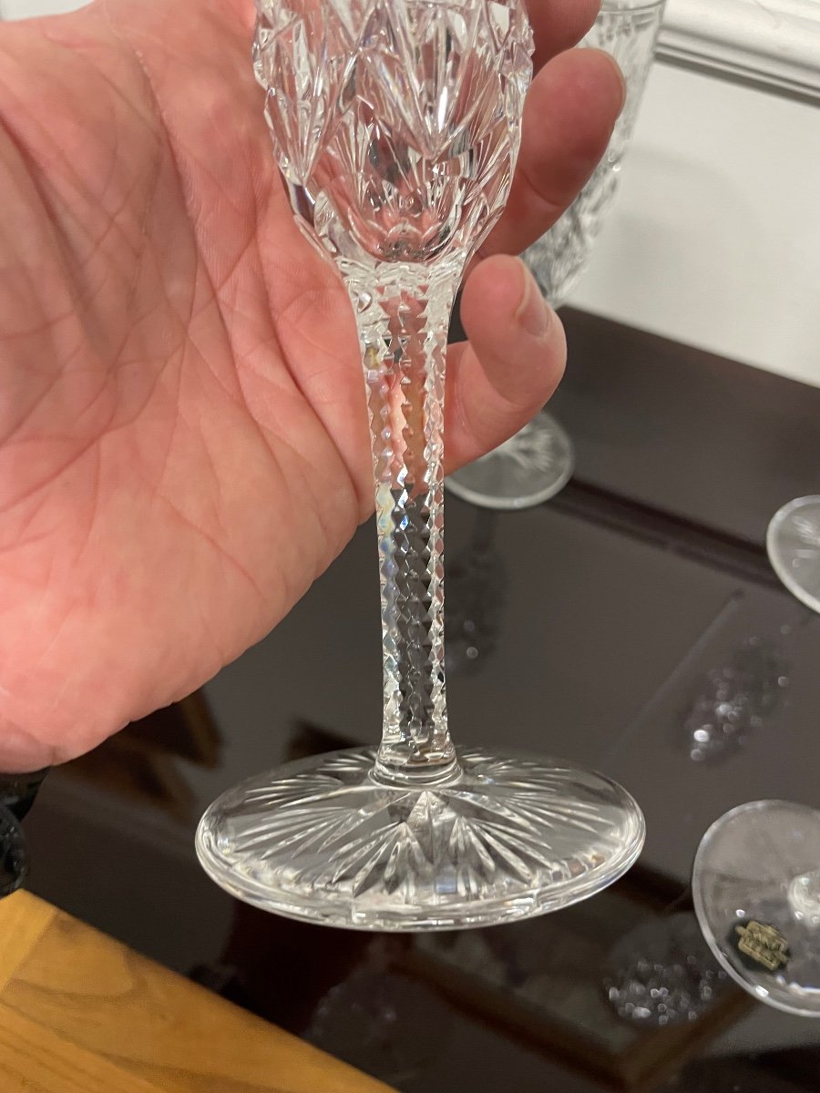 Saint Louis Florence Model - 6 Crystal Champagne Flutes H: 21-photo-2